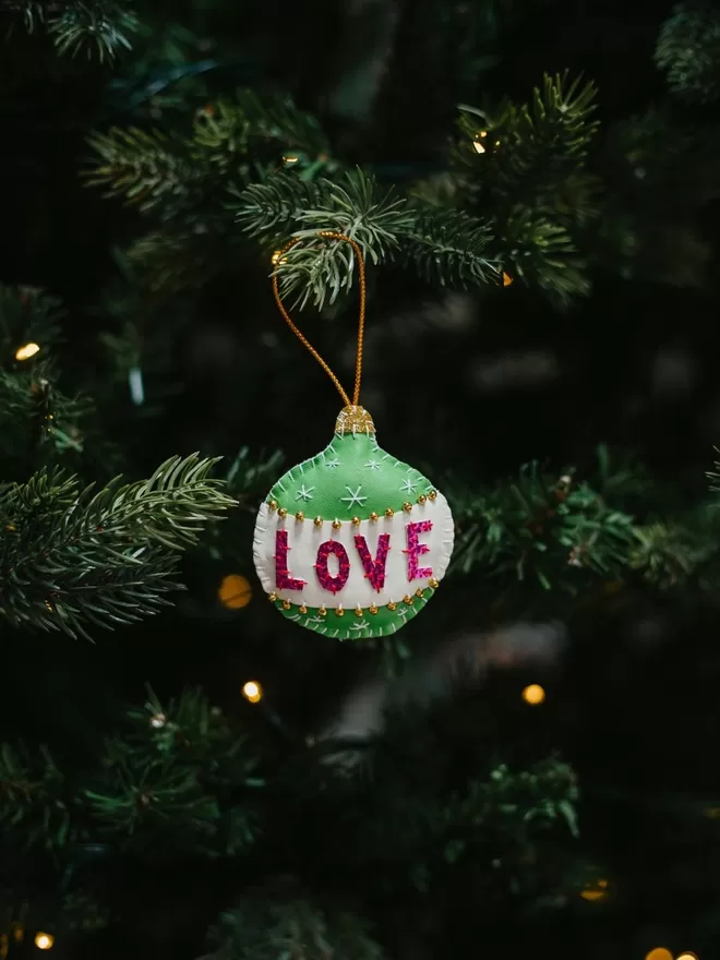 Hetty and Dave hand stitched Love Decorations.