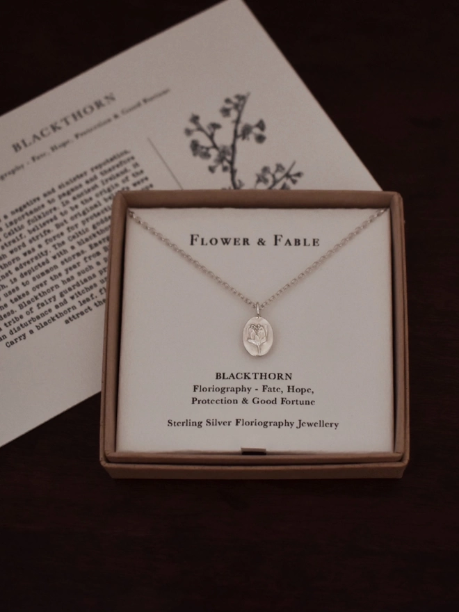 Blackthorn Flower Charm Necklace
