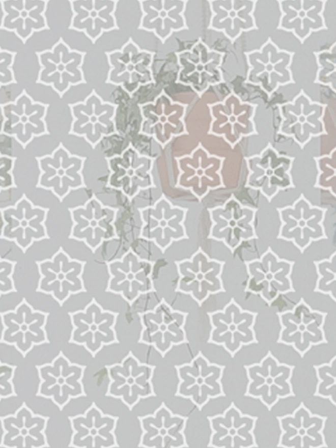 close up of floral patterned window film