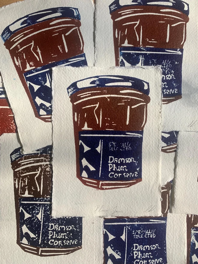 Jam Jar Linoprint