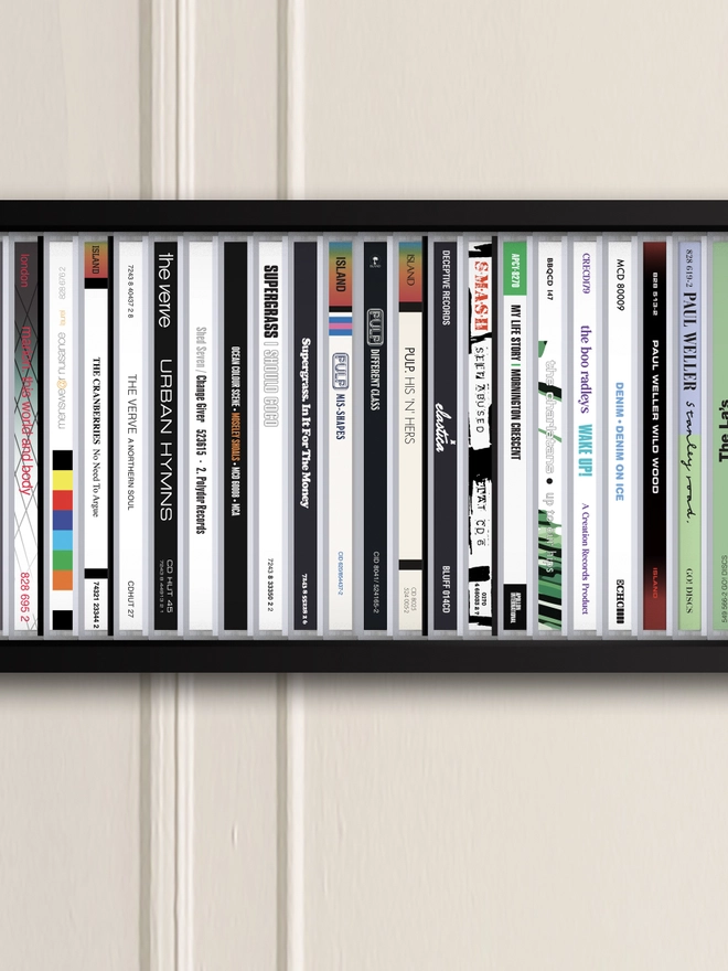 Britpop cd spines dibond detail