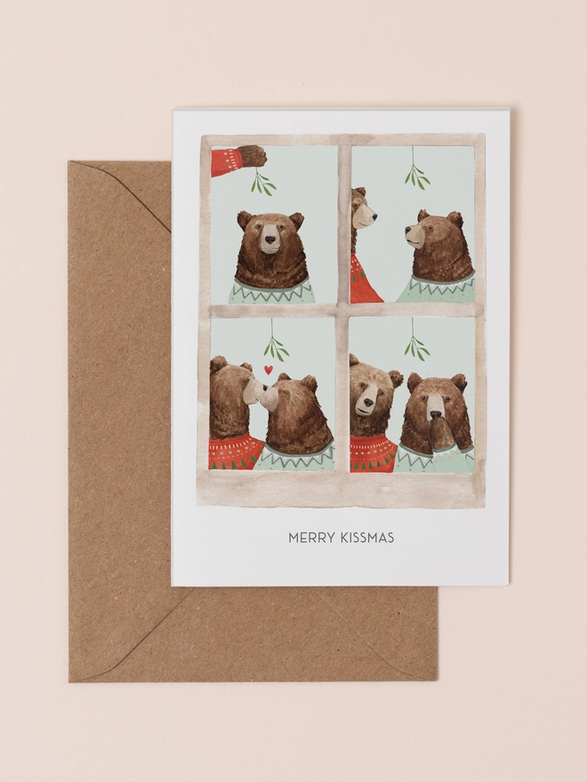 Bear photo booth Christmas card