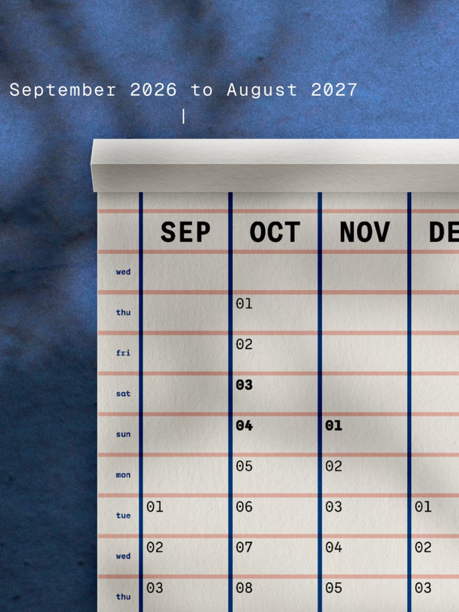 Squared Academic Planner. A planner for the 2026-27 academic year in blueberry.