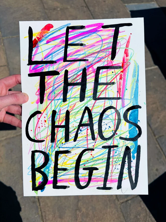 Let The Chaos Begin Original Artwork by Chloe Lawson