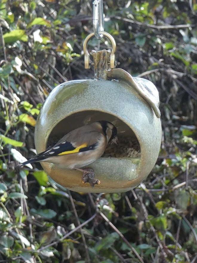 Ceramic Garden Apple Bird Feeder