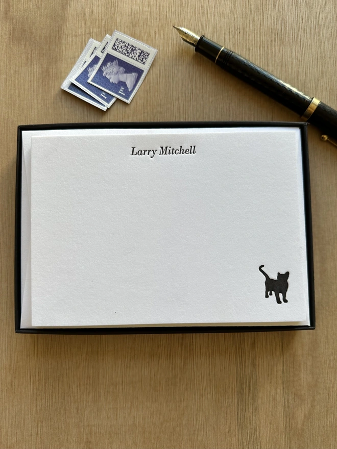 Personalised cat notecard set