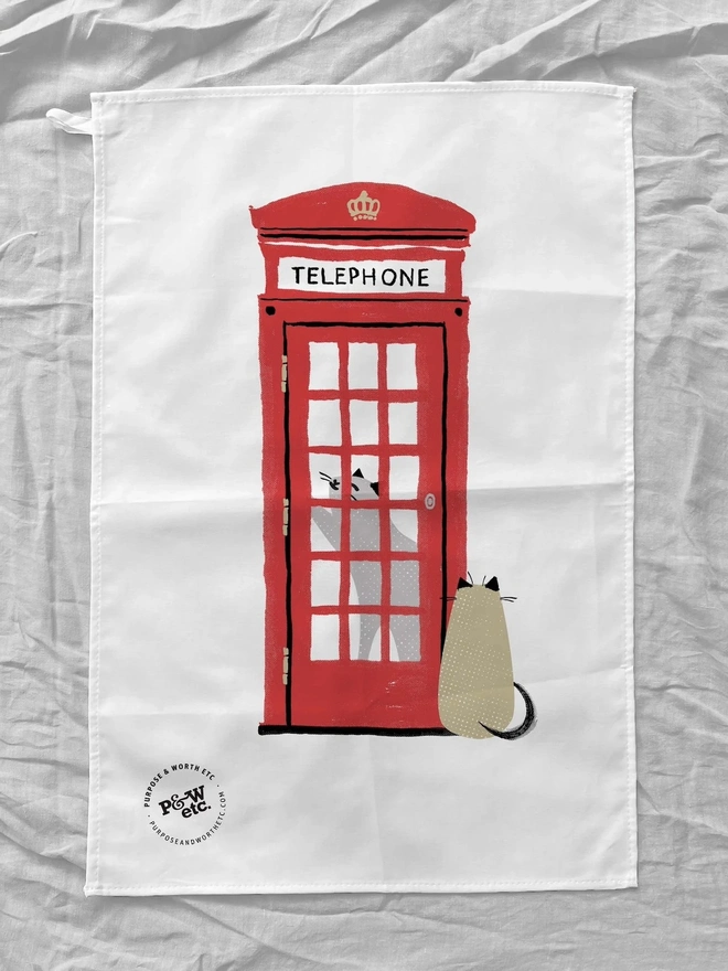 London Cat Tea Towels (Set Of 2)