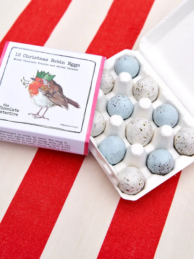 Christmas robin chocolate eggs