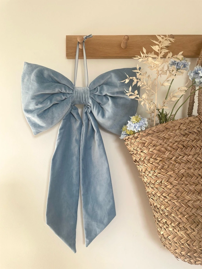 Baby Blue Velvet Bow