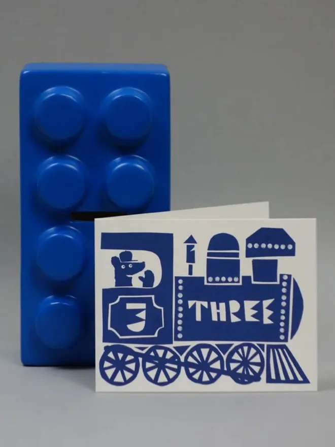 Train '3 Three' Birthday Card