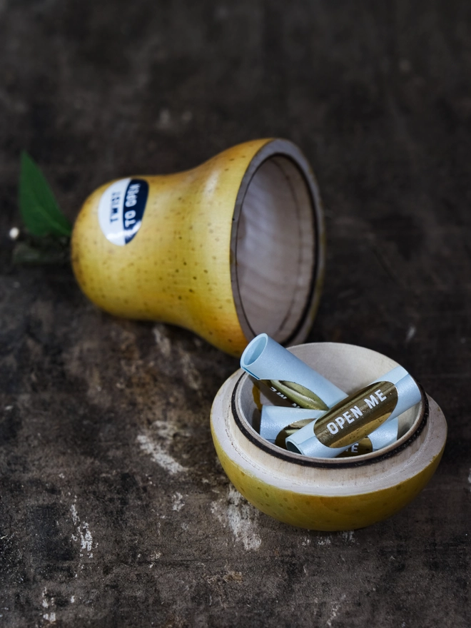 When things go a little pear shaped wooden ornament with hidden messages