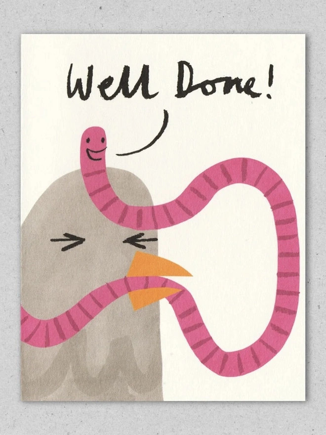 Worm 'Well Done' Card