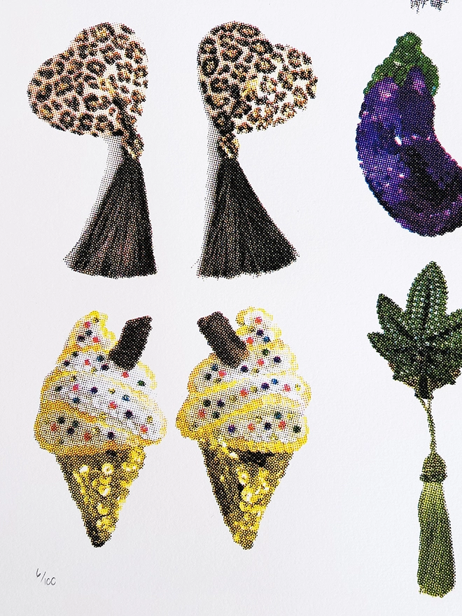 Sequin Nipple Tassel Screen Print