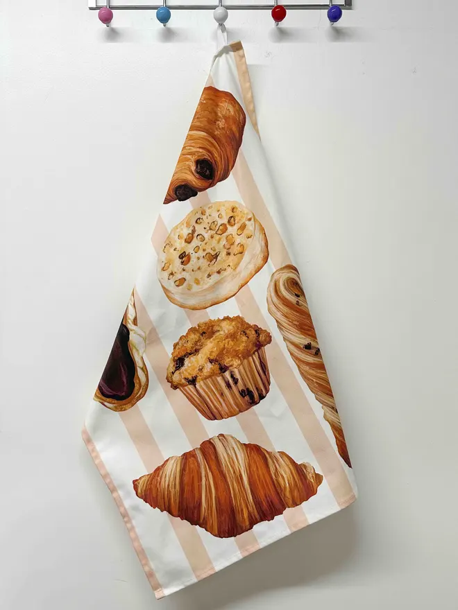 Tea towel with pastry