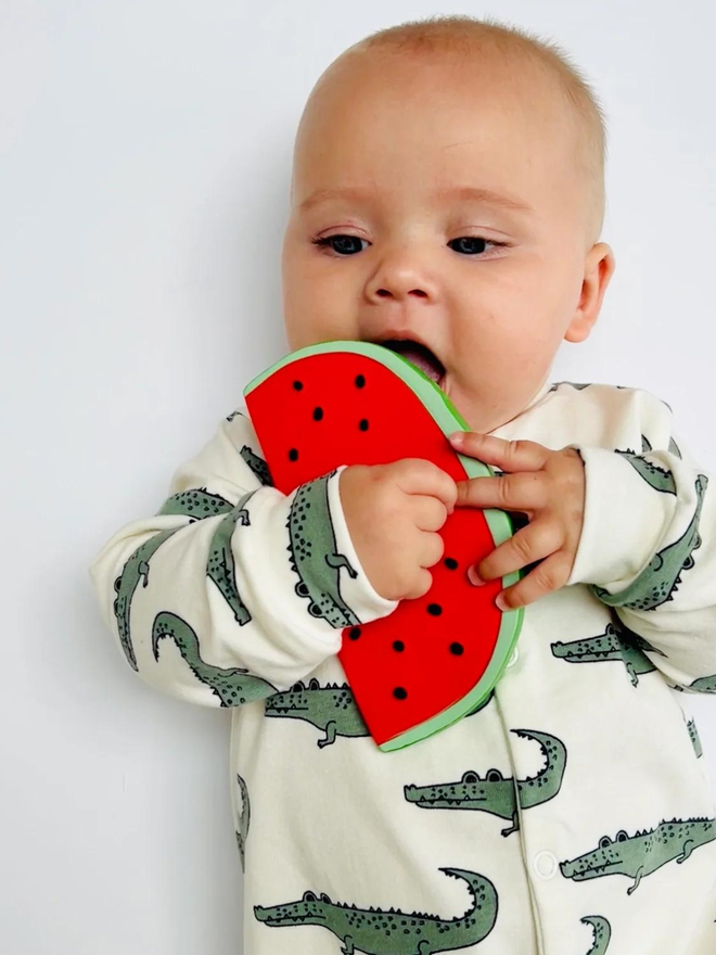 Organic Cotton 'Enormous Crocodile' Baby Sleep Suit