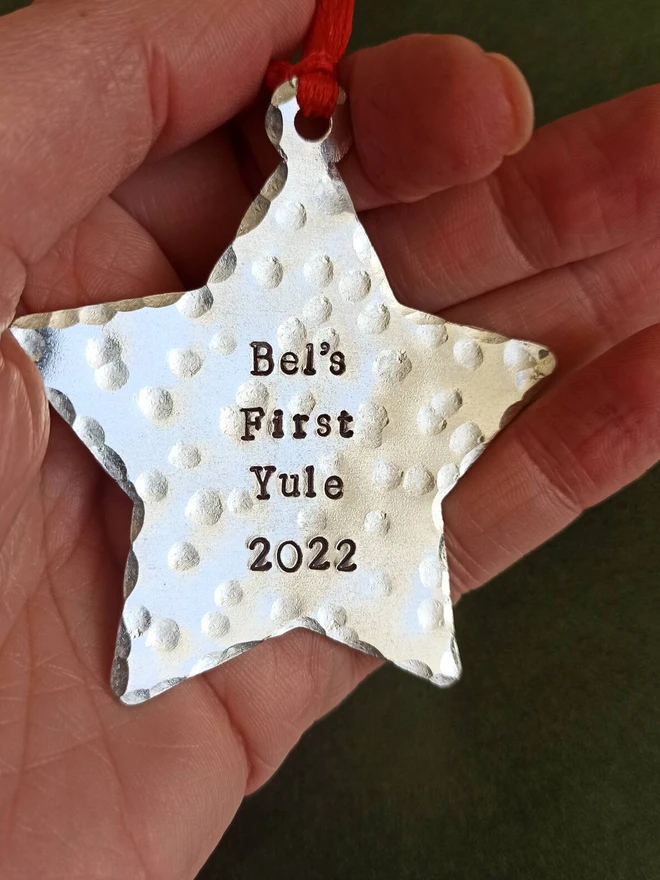 Personalised Christmas Tree Star Decoration