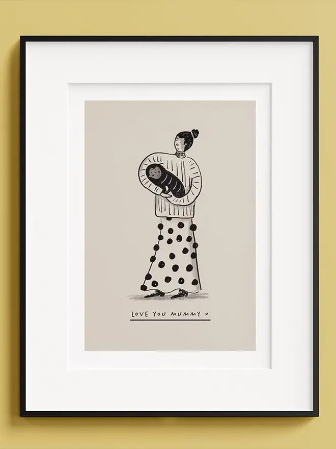 new mum illustrated portrait