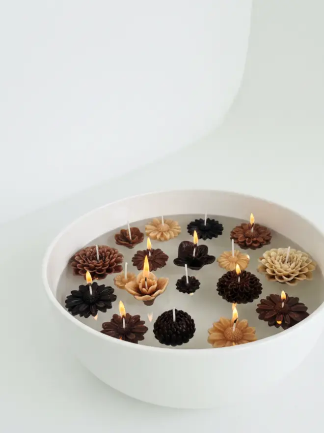 Floating Candles - Earth Tones