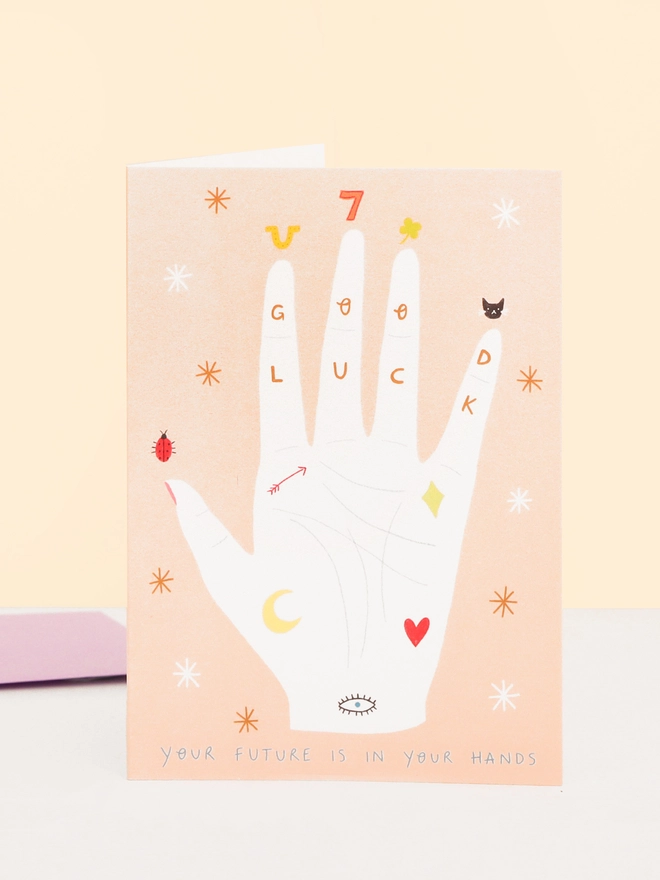 'Good Luck' Palmistry Card