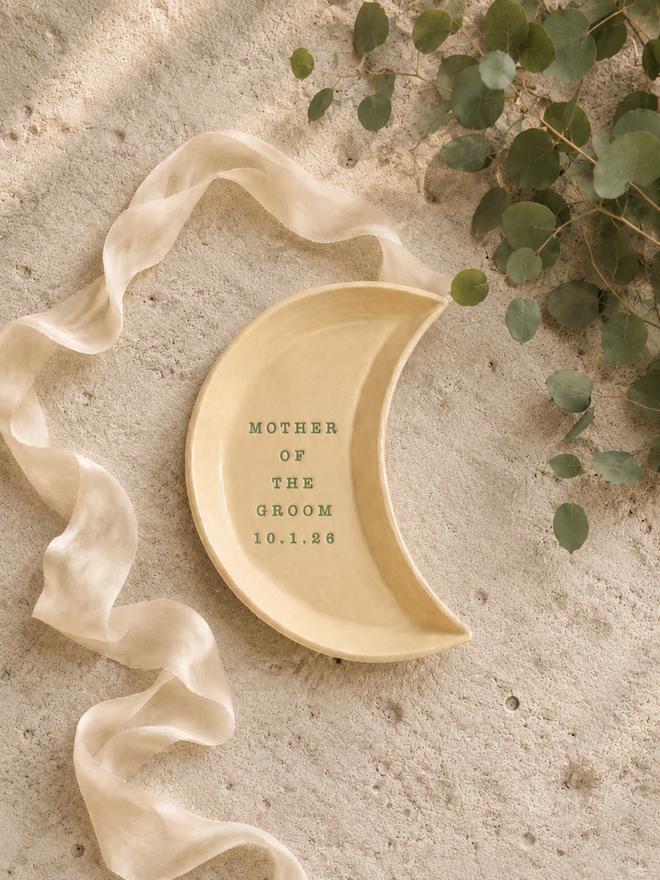 wedding moon trinket dish, jenny hopps pottery