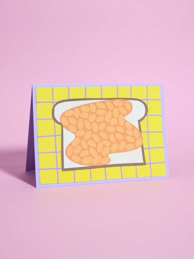 Beans On Toast Collaged Card