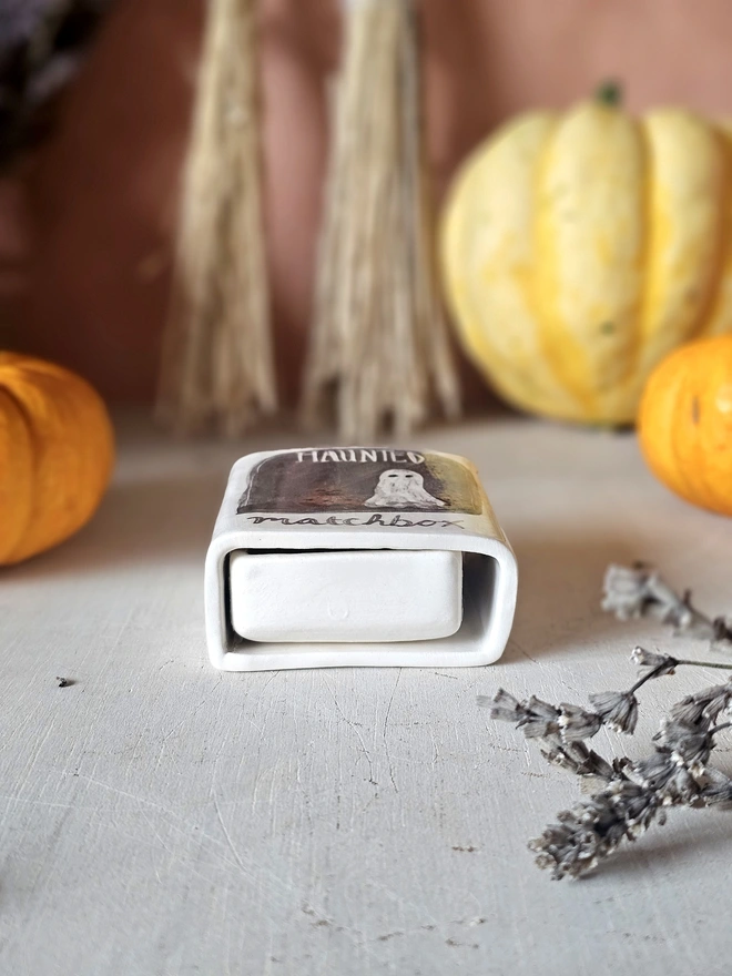 Haunted house Halloween matchbox