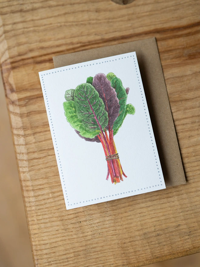 Garden Lover's Watercolour Chard Greetings Card