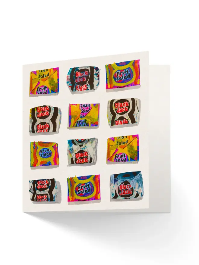 Retro Sweets Greetings Cards, Confection Perfection