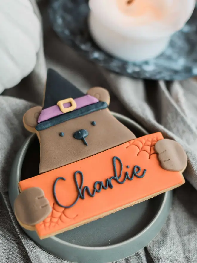 Personalised Halloween Biscuit Bear