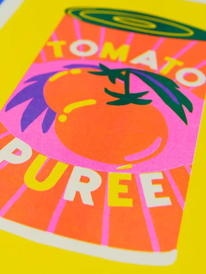 Tomato Puree Risograph Print