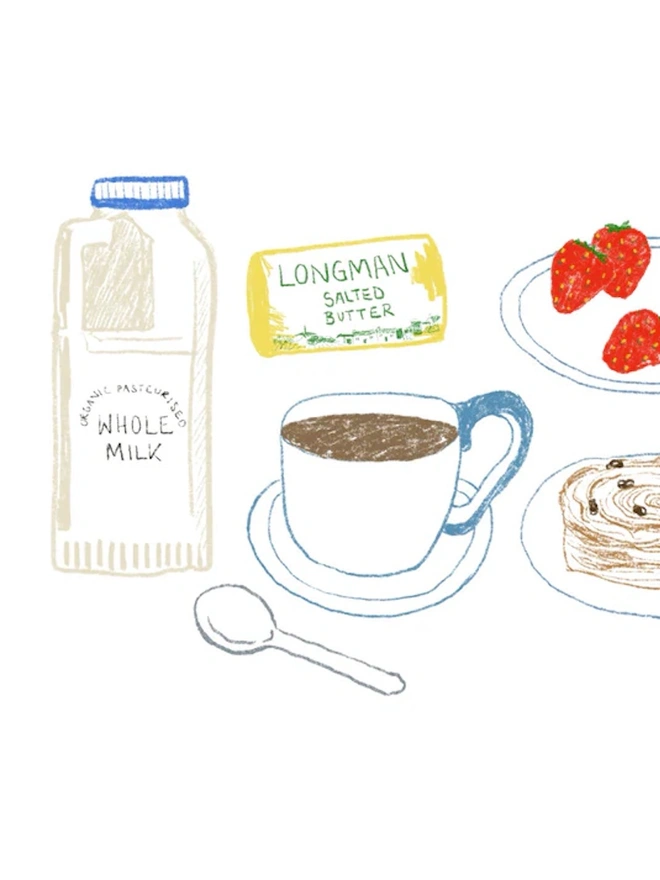 Strawberry Breakfast Greetings Card 