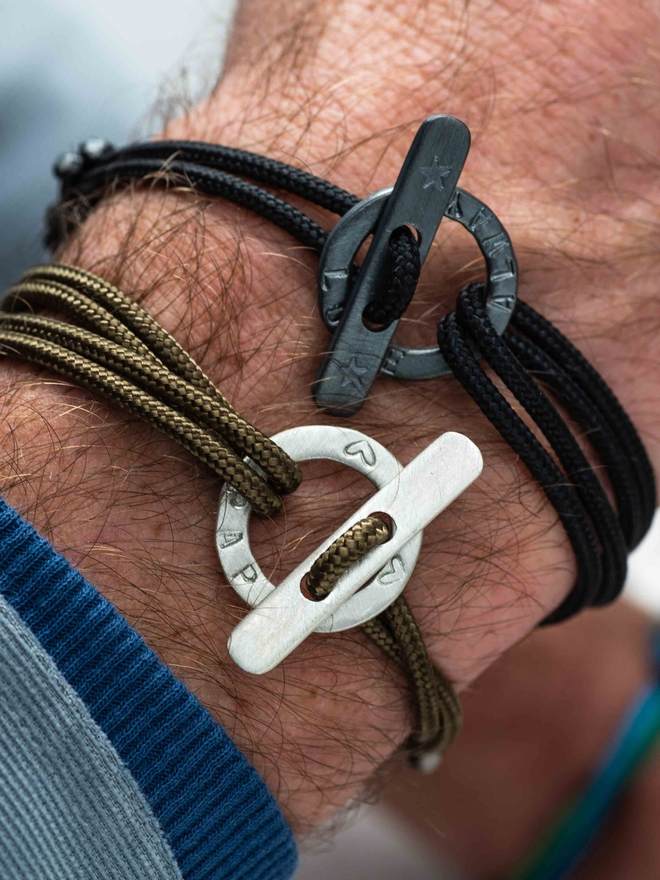 Personalised men's toggle bracelet