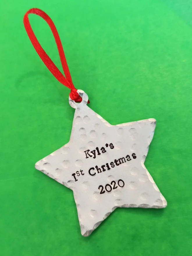 Personalised Christmas Tree Star Decoration