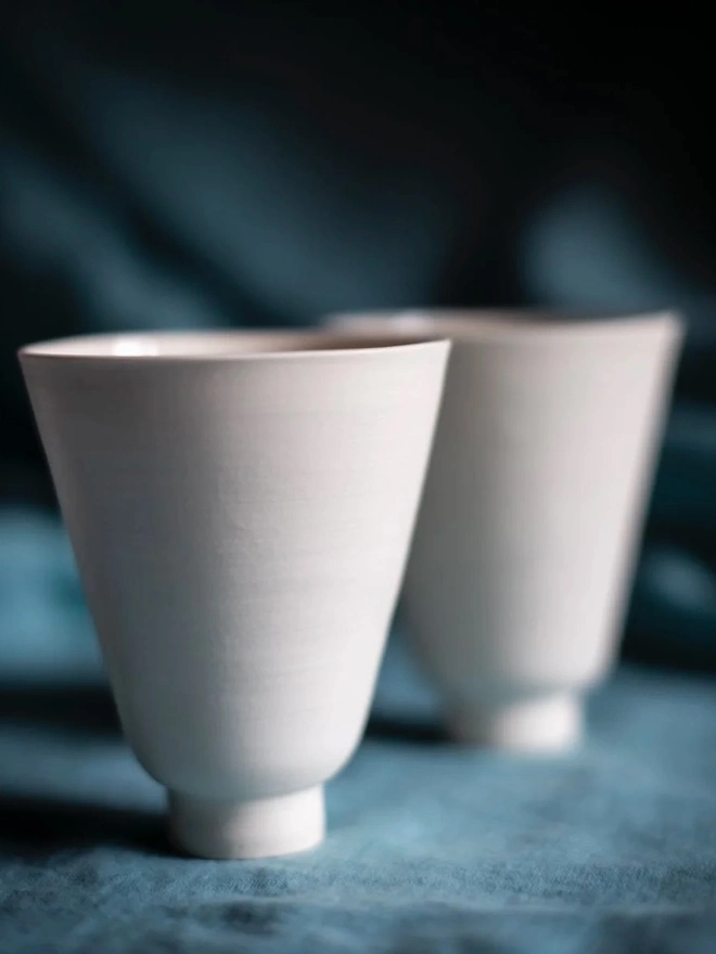 Individual Handmade Porcelain 'Runner' Beakers