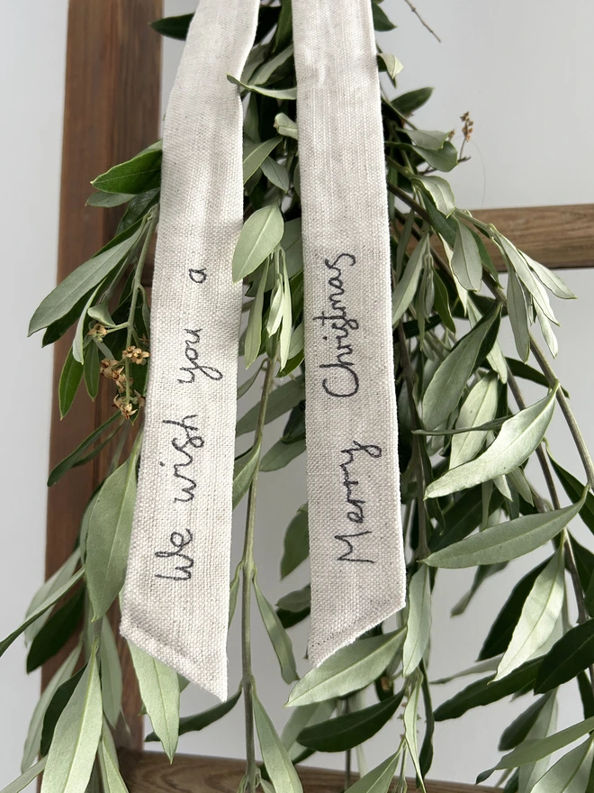 Christmas wreath bow personalised