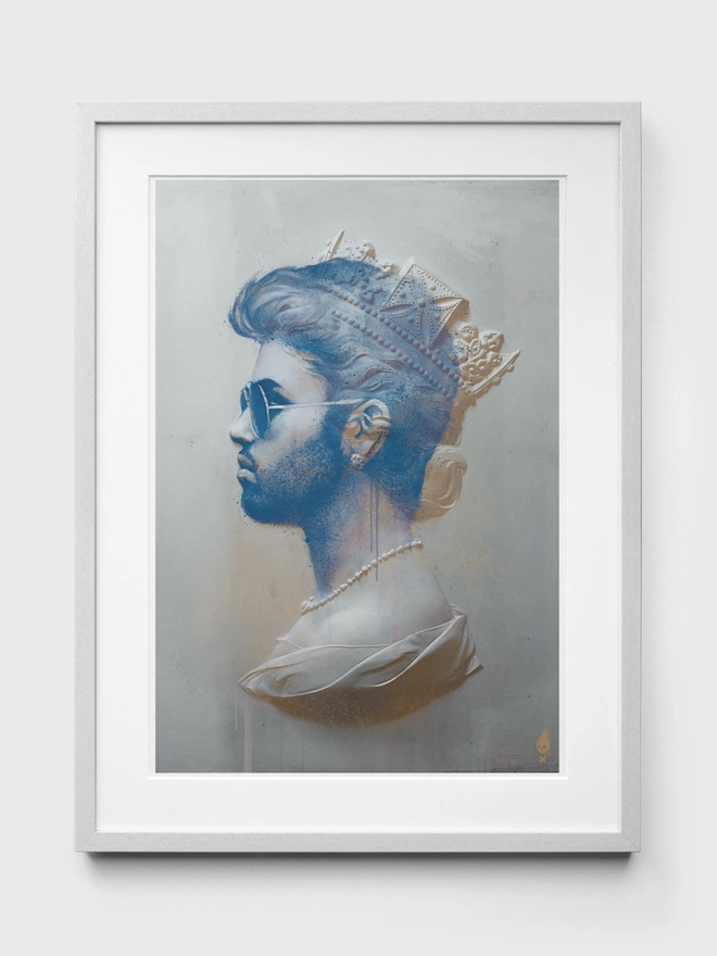 George Michael Turquoise - White Frame