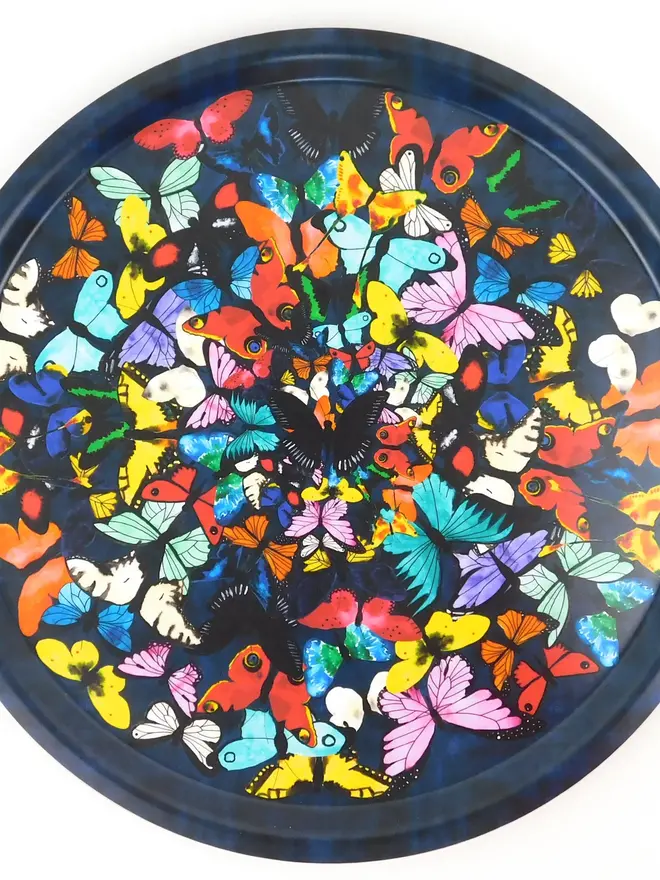 colourful butterfly print tray