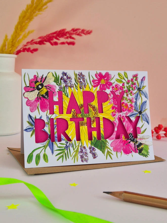 bee birthday card