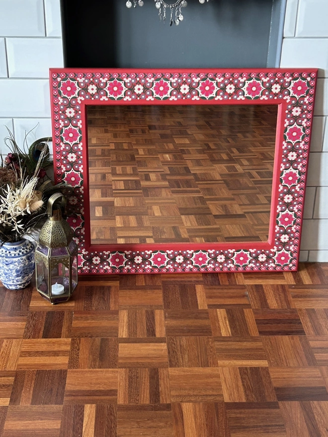 Hand Painted Blue and Orange TBC Picture Frame