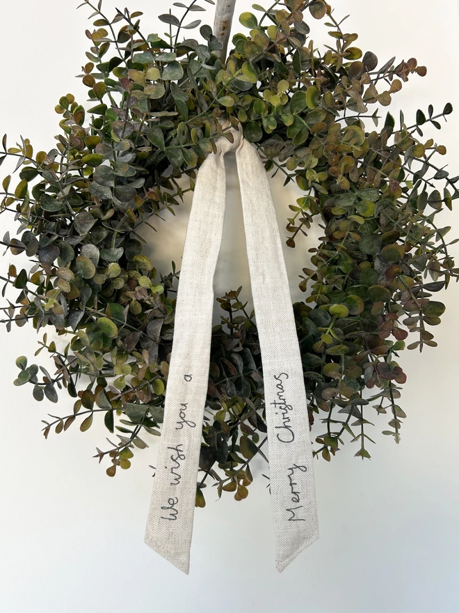 Christmas wreath bow personalised