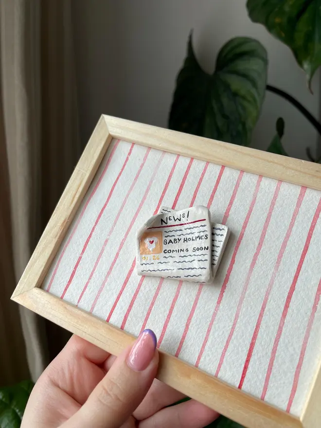 Pregnancy Announcement Framed Newspaper Keepsake