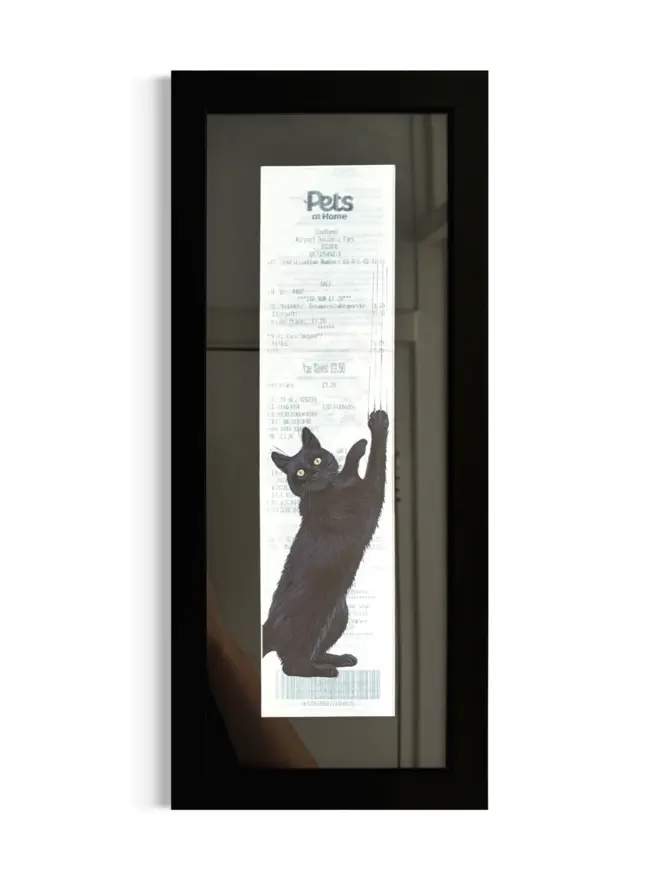 Where’s the Dreamies? Cat Print, against a white background. 