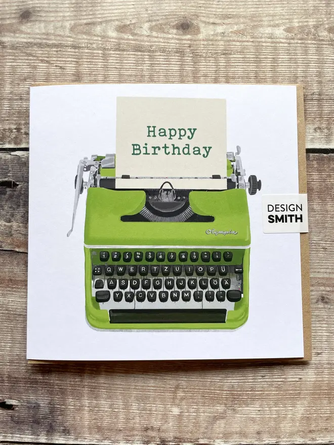 Happy Birthday Typewriter Blank Greetings Card