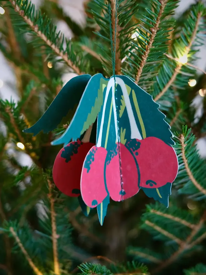 christmas foliage hanging paper ornament decorations berries