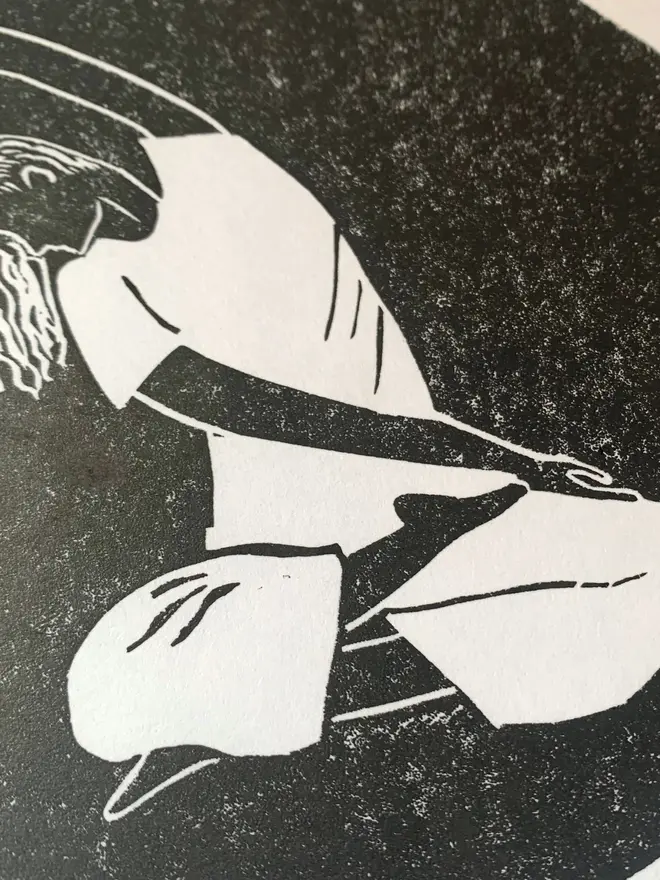 linocut print yoga susan bradley handmade