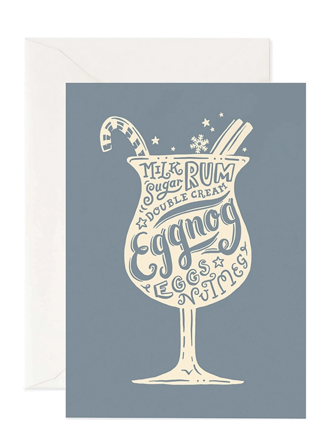 Eggnog Christmas cocktail card