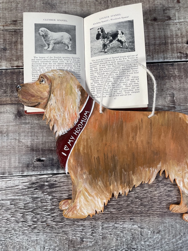 Cocker Spaniel Hand-Painted Hanging Dog Portrait  