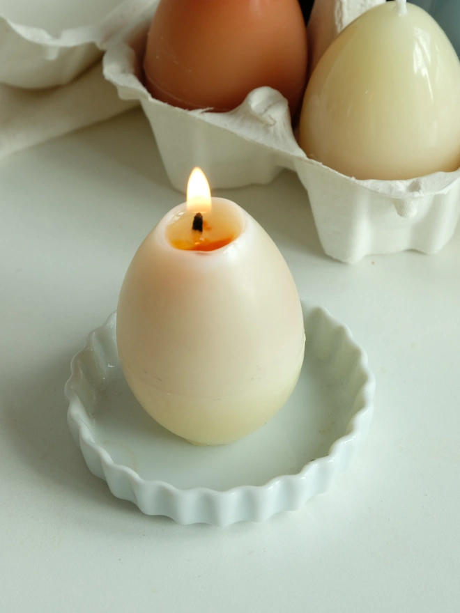 beeswax non toxic Easter egg candle 