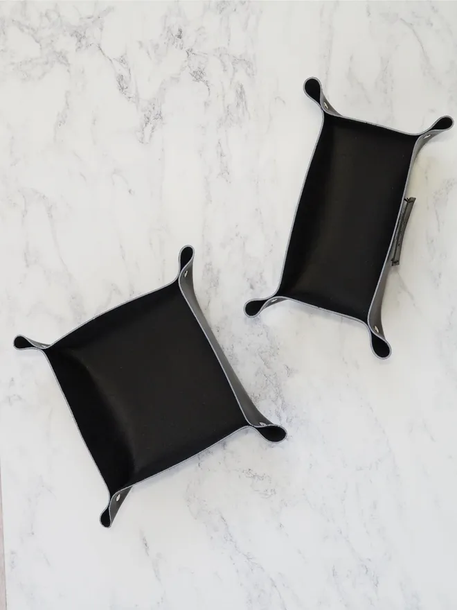 black leather desk tidies for glasses keys