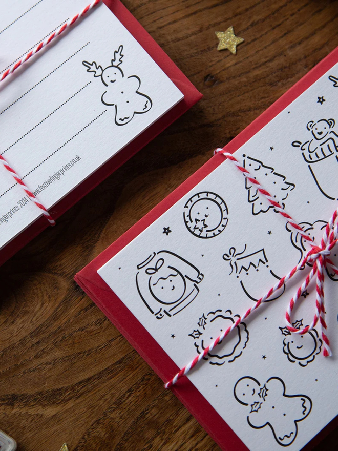 christmas thank you notelet set